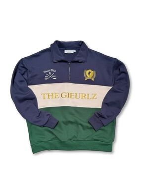 Entitled Housewife She Gone Inc The GieurIz Colorblock 1/4 zip Sweatshirt XXL